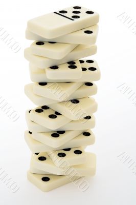Tower from bones of a dominoes