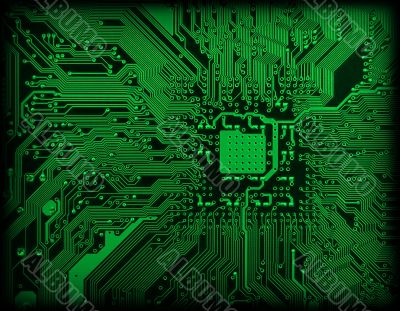 Industrial electronic green background
