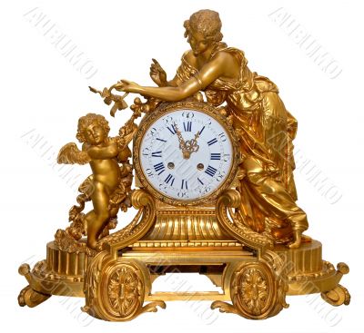 antique golden table clocks