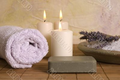 lavender bath items. aromatherapy