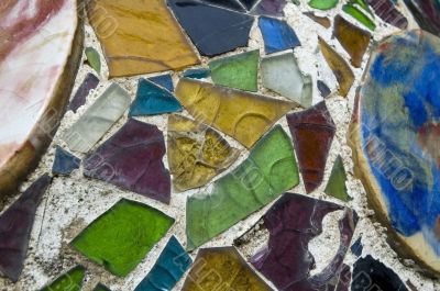 Detail of the ceramics from the Casa Batllo in Barcelona, Spain.