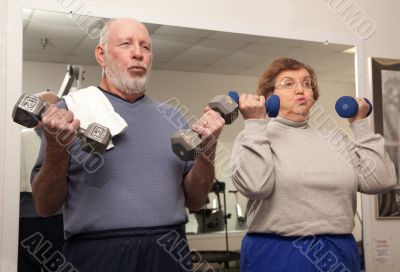 Senior Adult Couple Working Out