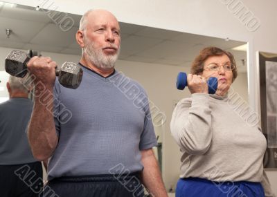 Senior Adult Couple Working Out