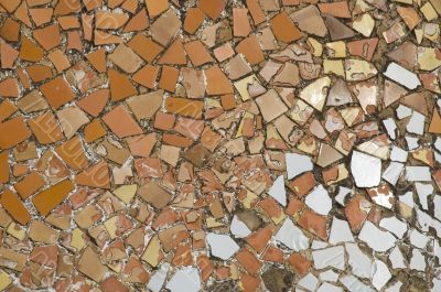 Detail of the ceramics from the Casa Batllo in Barcelona, Spain. Architect Antonio Gaudi