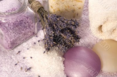 lavender bath items. aromatherapy