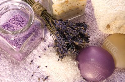 lavender bath items. aromatherapy