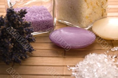 lavender bath items. aromatherapy