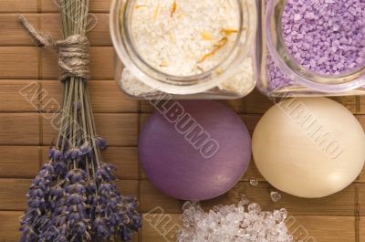 lavender bath items. aromatherapy