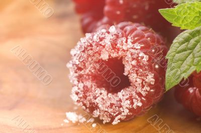 sweet raspberries and fresh mint