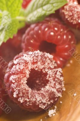 sweet raspberries and fresh mint