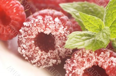 sweet raspberries and fresh mint