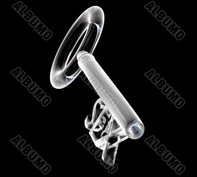 key in glass SEX text 3d made key in glass SEX text 3d made