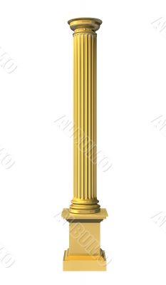 3d rendered illustration from a gold column 3d rendered illustration from a gold column