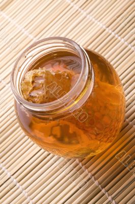 fresh honey with honeycomb
