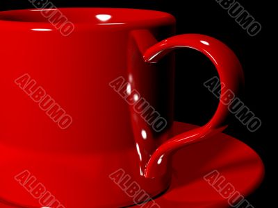 Red cup and the saucer