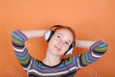 The woman in headphones