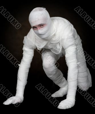 Guy in bandage on a black Guy in bandage on a black