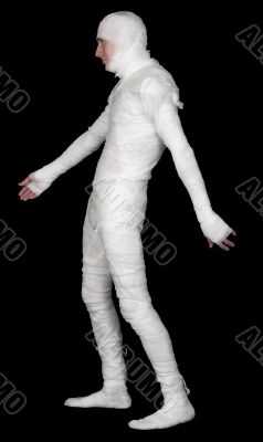 Guy in bandage on a black background