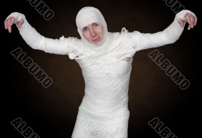 The terrible mummy in bandage