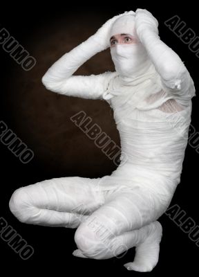 Man in clothes mummy