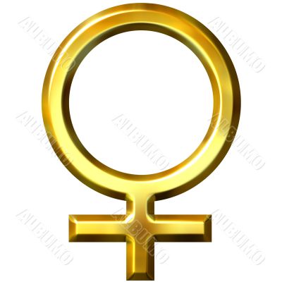 3D Golden Female Symbol