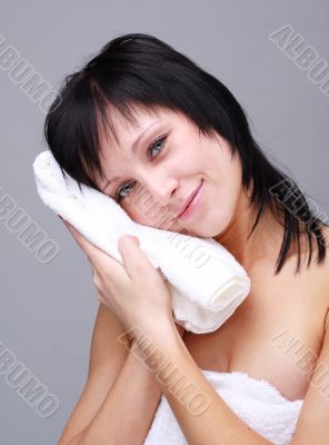 woman with towel