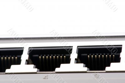 connecting ethernet switch close up