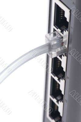 connecting ethernet switch closeup