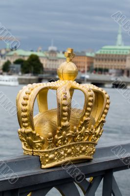 Golden crown on the bridge