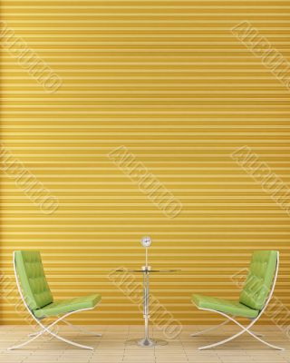 Two green chairs