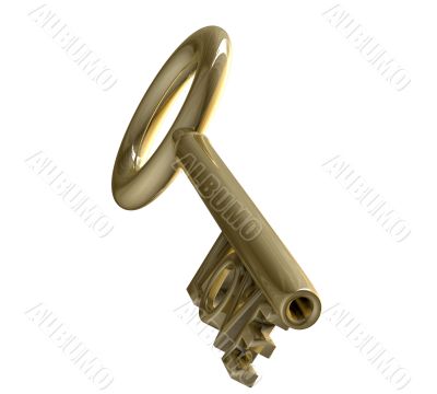 key in gold with LOVE text 3d made key in gold with LOVE text 3d made