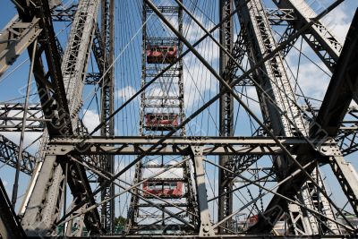 Detail of observation wheel in amusement park