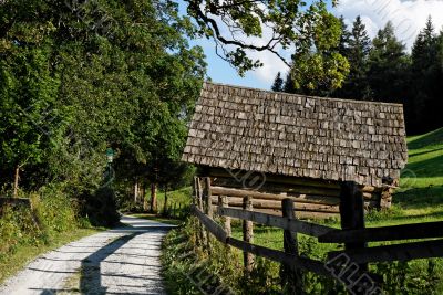 Hay shed at the roadside