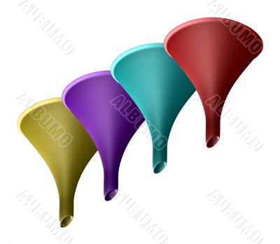 Colored Funnels in plastic - 3d made Colored Funnels in plastic - 3d made
