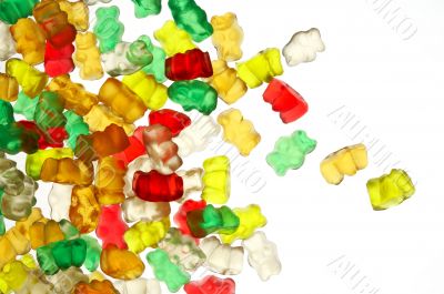 Gummi-bears on white background