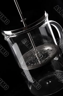 French-press in black background_3