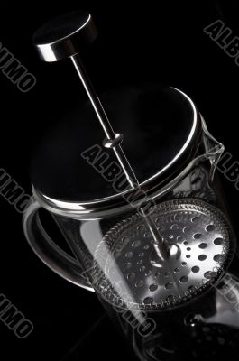 French-press in black background_4