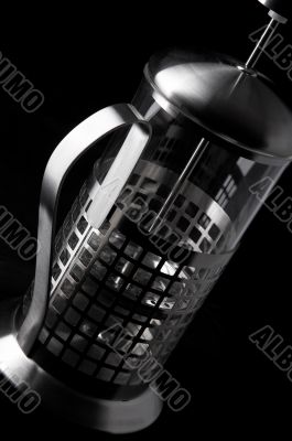 French-press in black background_7