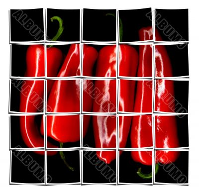 red paprika collage