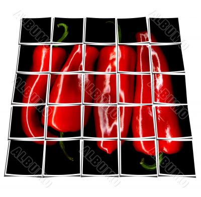 red paprika collage