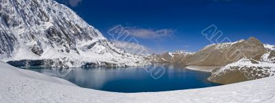 The mountain lake on the highest altitude in the world