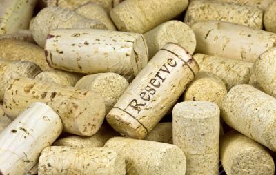 pile of wine corks close-up