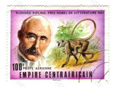 central african stamp with Kipling