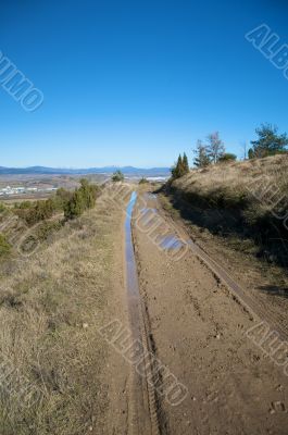 mud path with track