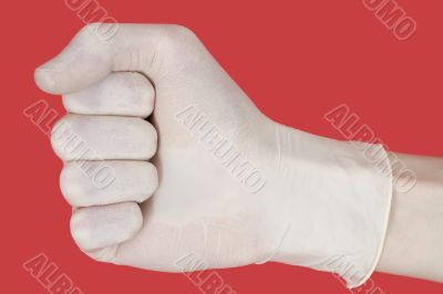 Fist on glove