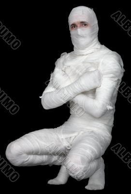 Man in bandage