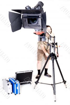hd camcorder on crane hd camcorder on crane