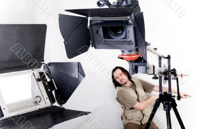 hd camcorder on crane hd camcorder on crane