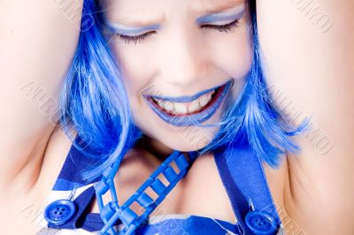 Happy blue girl Happy blue girl