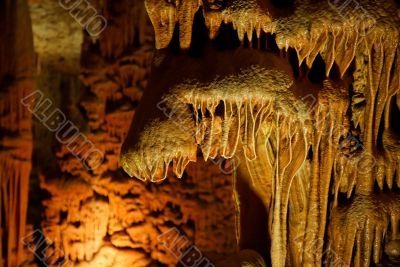 Paw-shaped stalactite